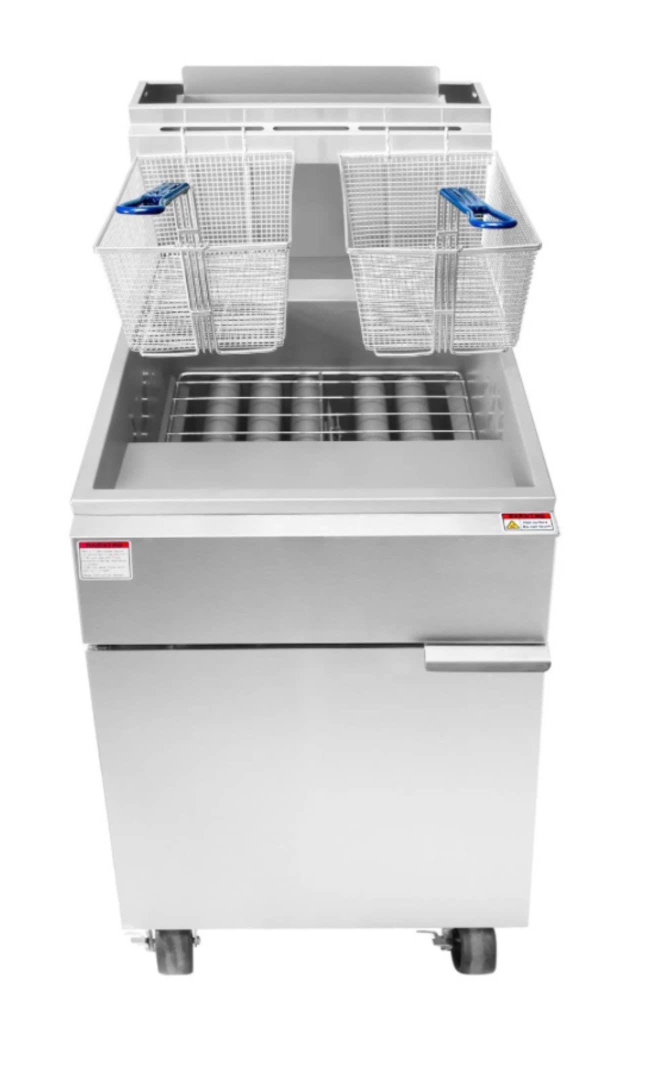 Commercial deep fryer with two frying baskets